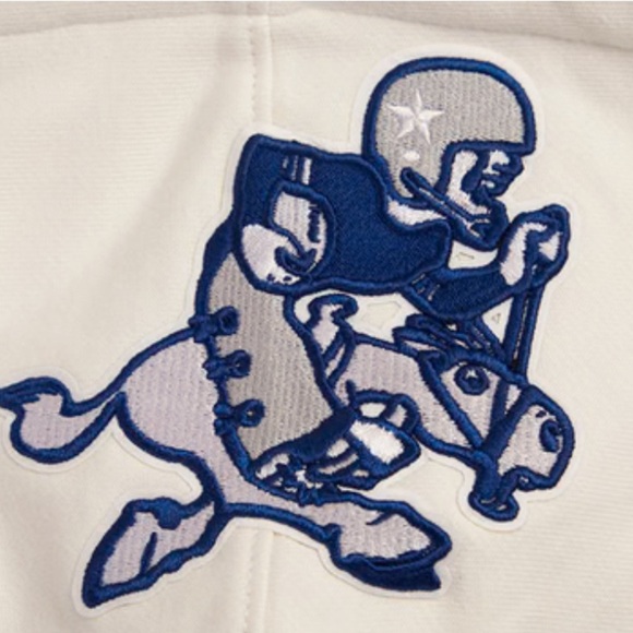 NFL DALLAS COWBOYS RETRO CLASSIC MEN’S PULLOVER HOODIE WHITE WITH BLUE - 2XL - Picture 4 of 11